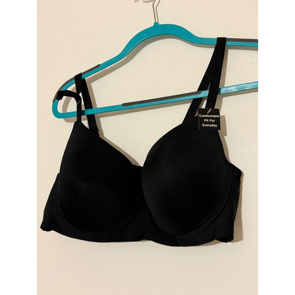 Bobbie Brooks Underwire Padded T-Shirt Bra 42C Black Comfortable Fit Everyday